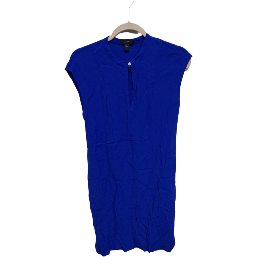 J.Crew Royal Blue Shift Dress Women XS Cap Sleeve Pocket Dress Office Minimalist